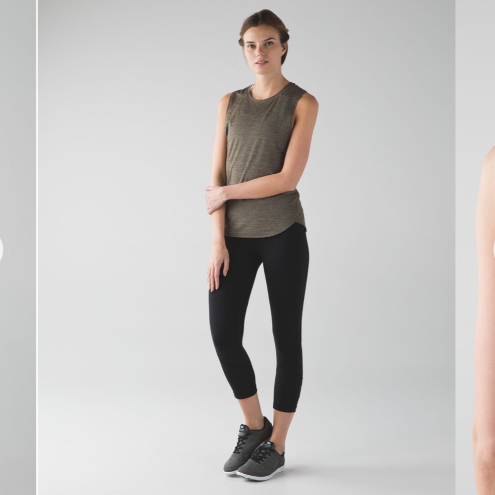Lululemon In A Cinch Tank Top Heathered Fatigue Green Racerback Sz 6?